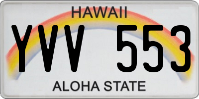 HI license plate YVV553