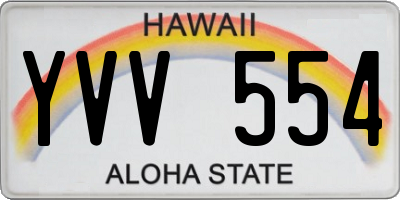 HI license plate YVV554