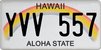 HI license plate YVV557