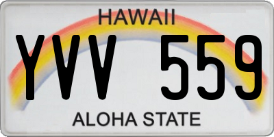 HI license plate YVV559