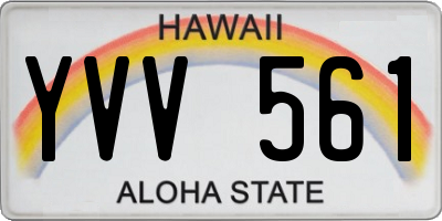 HI license plate YVV561