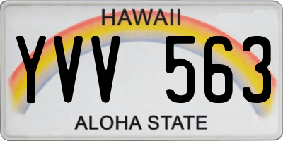 HI license plate YVV563