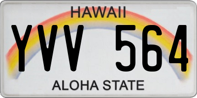 HI license plate YVV564