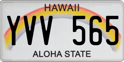 HI license plate YVV565
