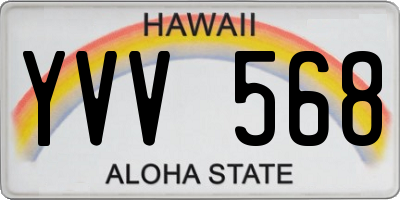 HI license plate YVV568