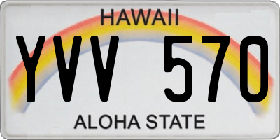 HI license plate YVV570