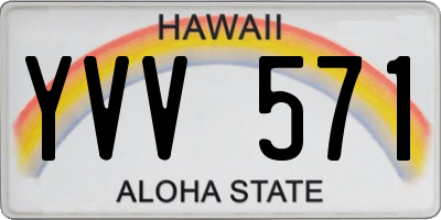 HI license plate YVV571