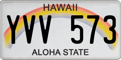 HI license plate YVV573