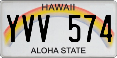 HI license plate YVV574