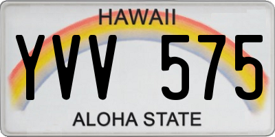 HI license plate YVV575
