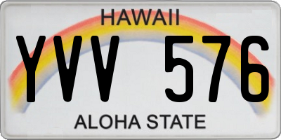 HI license plate YVV576