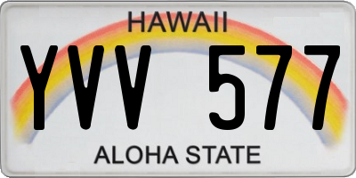 HI license plate YVV577