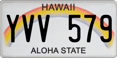 HI license plate YVV579