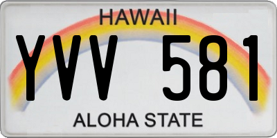 HI license plate YVV581