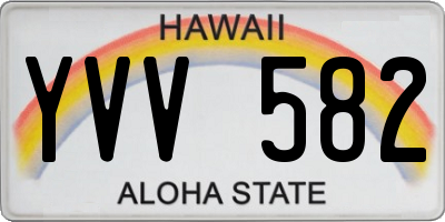HI license plate YVV582