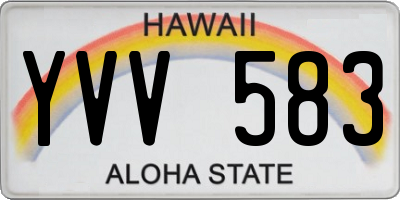 HI license plate YVV583