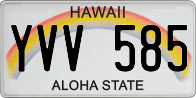 HI license plate YVV585