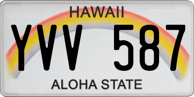 HI license plate YVV587