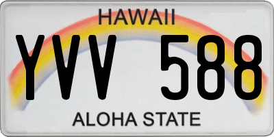 HI license plate YVV588