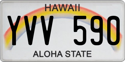 HI license plate YVV590