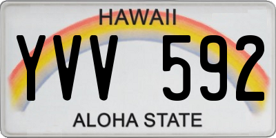 HI license plate YVV592