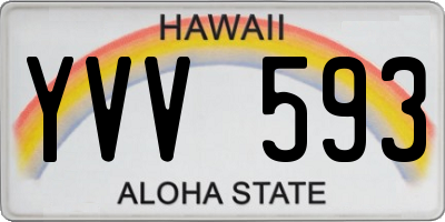 HI license plate YVV593