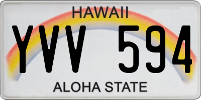 HI license plate YVV594