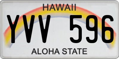 HI license plate YVV596