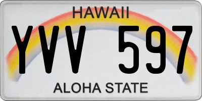 HI license plate YVV597