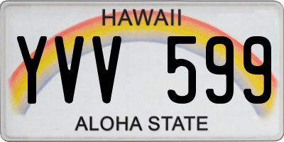 HI license plate YVV599