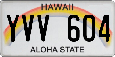 HI license plate YVV604