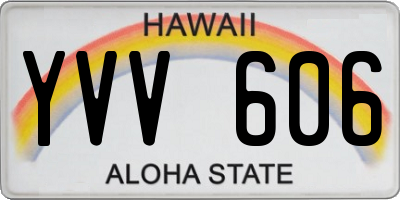 HI license plate YVV606