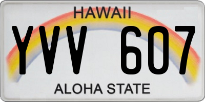 HI license plate YVV607