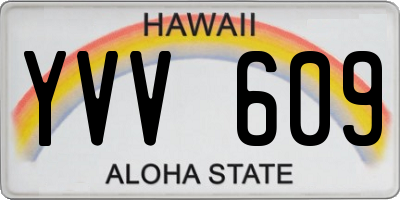 HI license plate YVV609