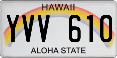HI license plate YVV610