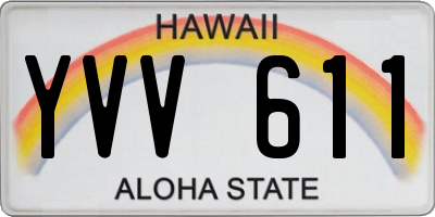 HI license plate YVV611