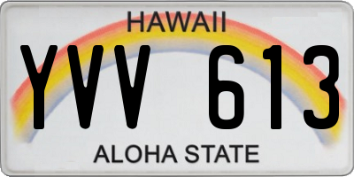 HI license plate YVV613