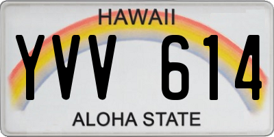 HI license plate YVV614