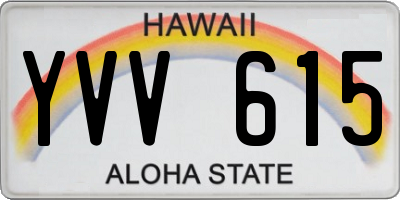HI license plate YVV615