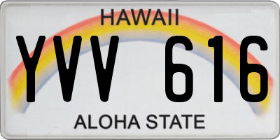 HI license plate YVV616