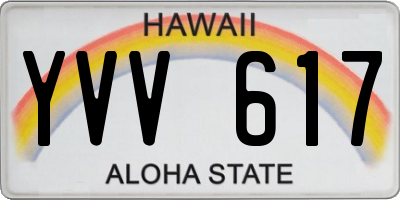 HI license plate YVV617