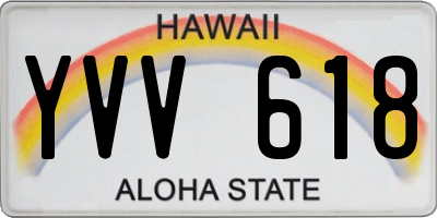 HI license plate YVV618