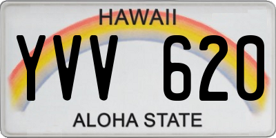 HI license plate YVV620