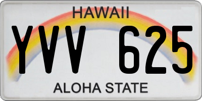 HI license plate YVV625