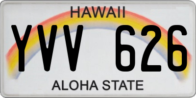 HI license plate YVV626