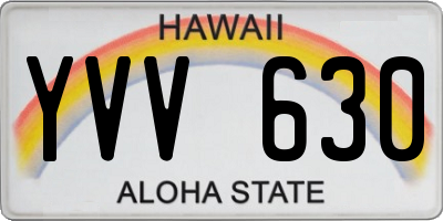HI license plate YVV630