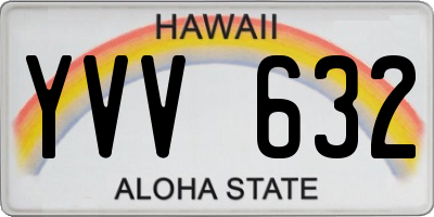 HI license plate YVV632