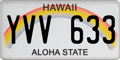 HI license plate YVV633