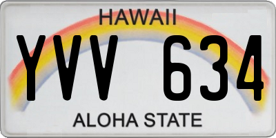 HI license plate YVV634