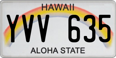 HI license plate YVV635